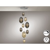 Подвесной светильник Ovila дымчатый/янтарный 9L