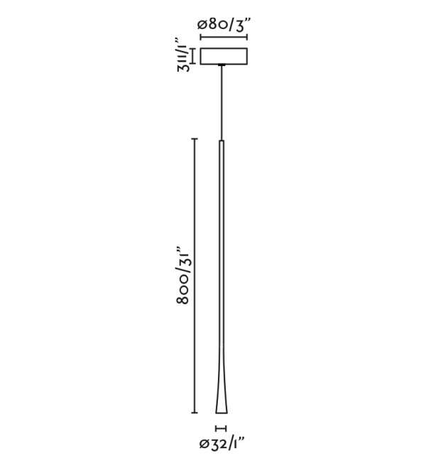 Подвесной светильник DIANA 800 черный LED 6W 2700K