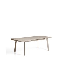 Раздвижной уличный стол Izola из алюминия с бежевой отделкой, 185 (235) x 100 см