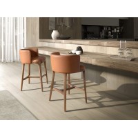 Барный стул 4158 из коричневой экокожи