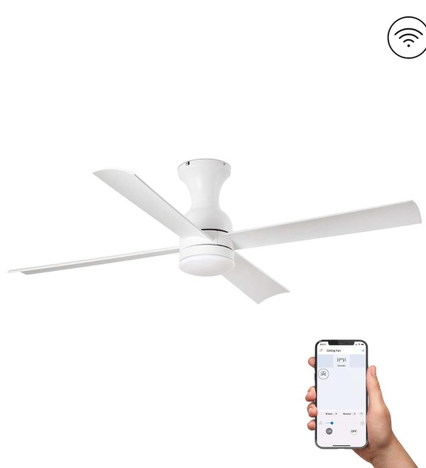 Потолочный вентилятор FRASER Ш1200MM белый 4 PALAS LED 16W TUYA