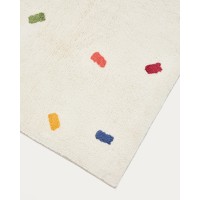 Ковер Epifania белый хлопок с разноцветными точками 90 x 150 см