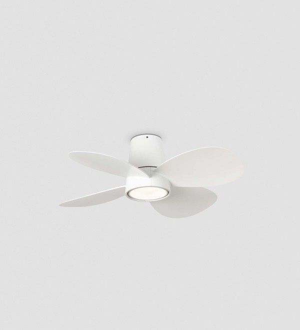 Потолочный вентилятор KLOVER S Ш800MM белый 4P 18W LED CCT DIM TUYA