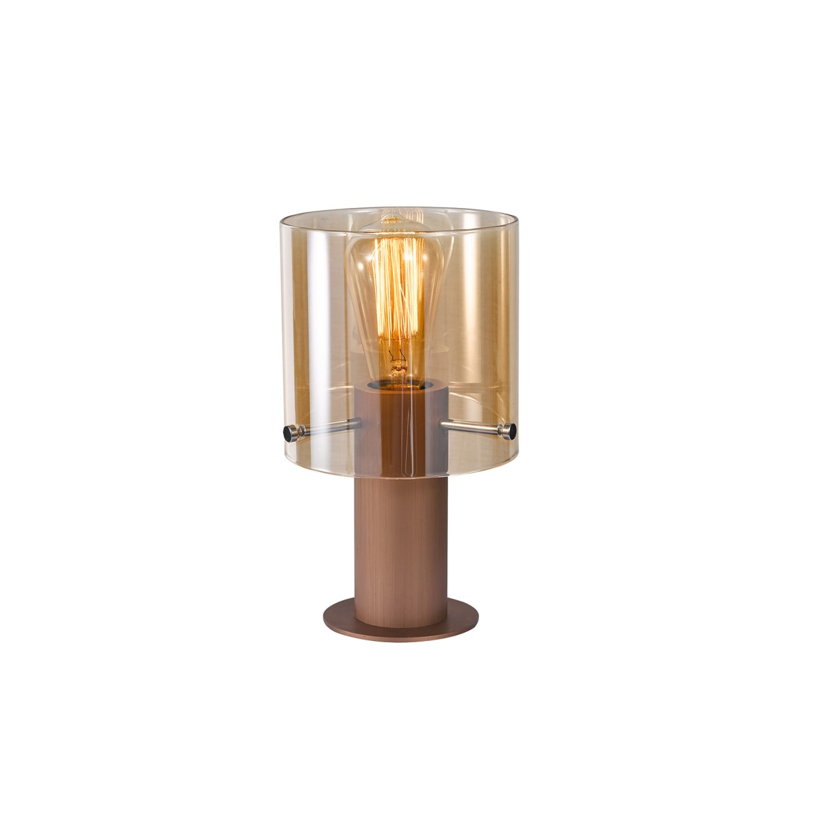 Venize Настольная лампа 1L медный-янтарный