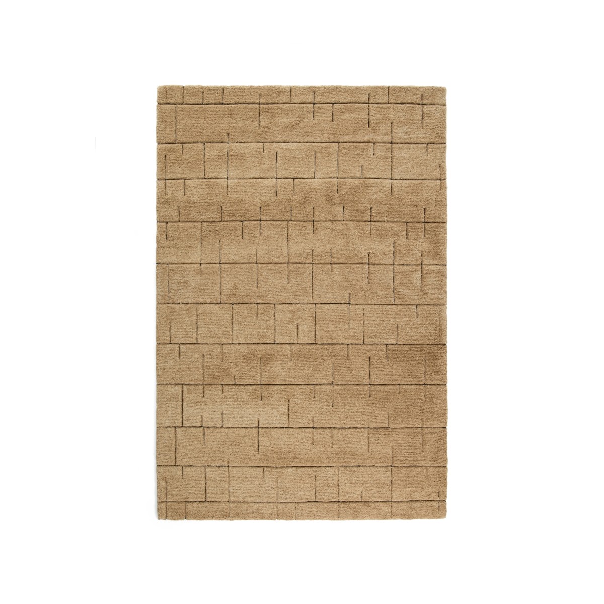 Ковер Helun из смеси шерсти и вискозы коричневый с рисунком, 160 x 230 см