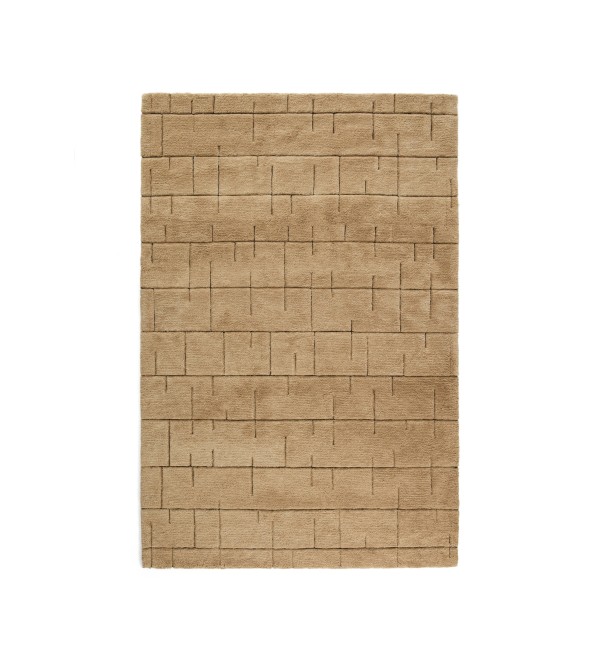 Ковер Helun из смеси шерсти и вискозы коричневый с рисунком, 160 x 230 см