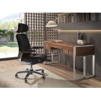 Офисное поворотное кресло 4212 из экокожи черного цвета