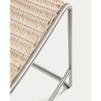 Уличный барный стул Tavari из бежевой веревки и стали