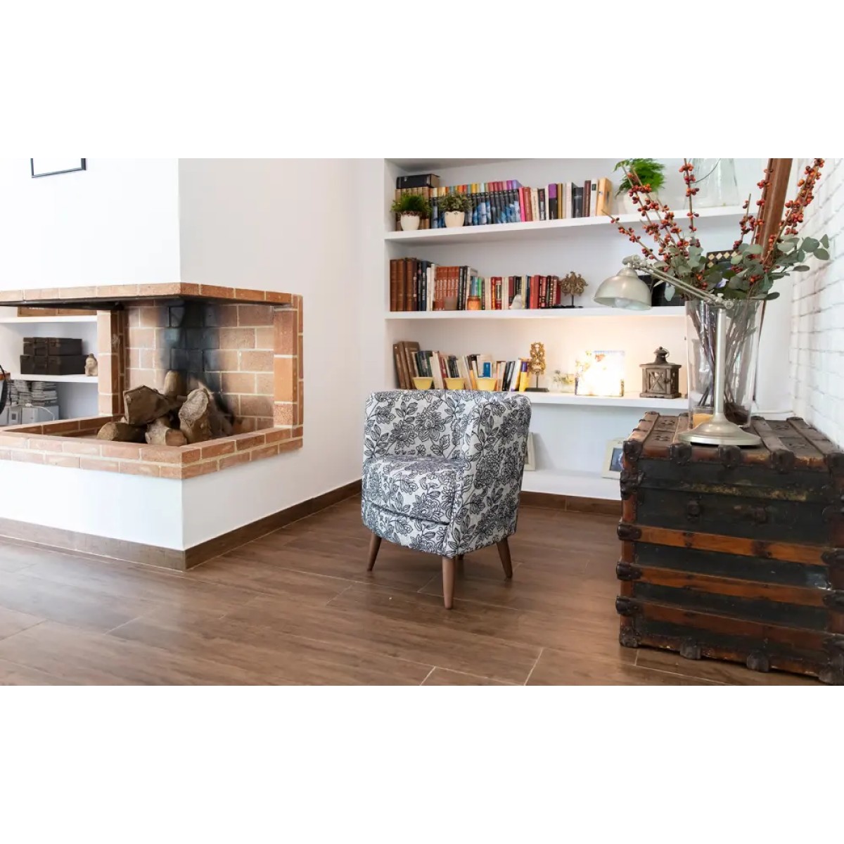 Кресло Peque Wood Legs ткань ALBERO 02 (S.5)