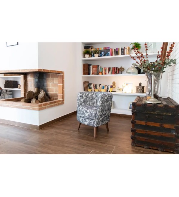 Кресло Peque Wood Legs ткань ALBERO 02 (S.5)