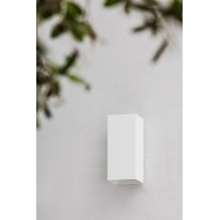 Уличный настенный светильник KOV квадратный белый LED 2x6W 3000K 34°/34°
