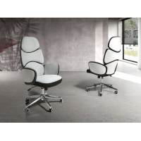 Поворотное офисное кресло 4142/MLM611467 из светло-серой ткани