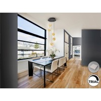 Люстра Zaria 5L черный/бронзовый/янтарный D25 DIM