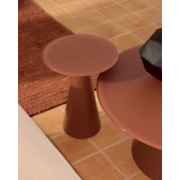 Журнальный столик Wilshire из стекла и стали терракотовый Ø30cm