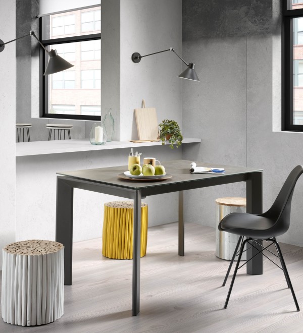 Стол Atta 140 (200) x90 графит керамика