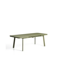 Раздвижной уличный стол Izola из алюминия с зеленой отделкой, 185 (235) x 100 см