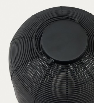 Saranella Портативная настольная лампа из черного искусственного ротанга