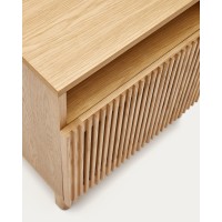 Beyla Прикроватная тумбочка из массива ясеня с дубовым шпоном, 53 x 62 см