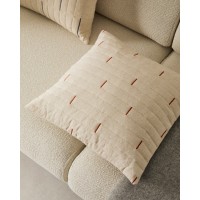 Чехол на подушку Blaina из белого льна с красной вышивкой 45 x 45 см