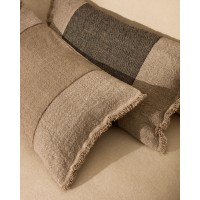 Чехол для подушки Lorin из льна зелёного цвета с бахромой 30 x 50 см