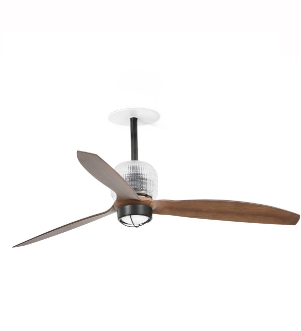 Встраиваемый потолочный вентилятор DECO FAN M, черный/орех, 3000K, TUYA