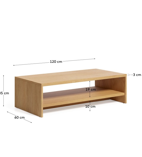 Abilen Журнальный столик из шпона дуба 120 x 60 FSC 100%