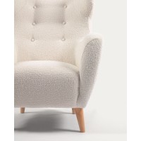 Patio Кресло из белого флиса с ножками из натурального каучука