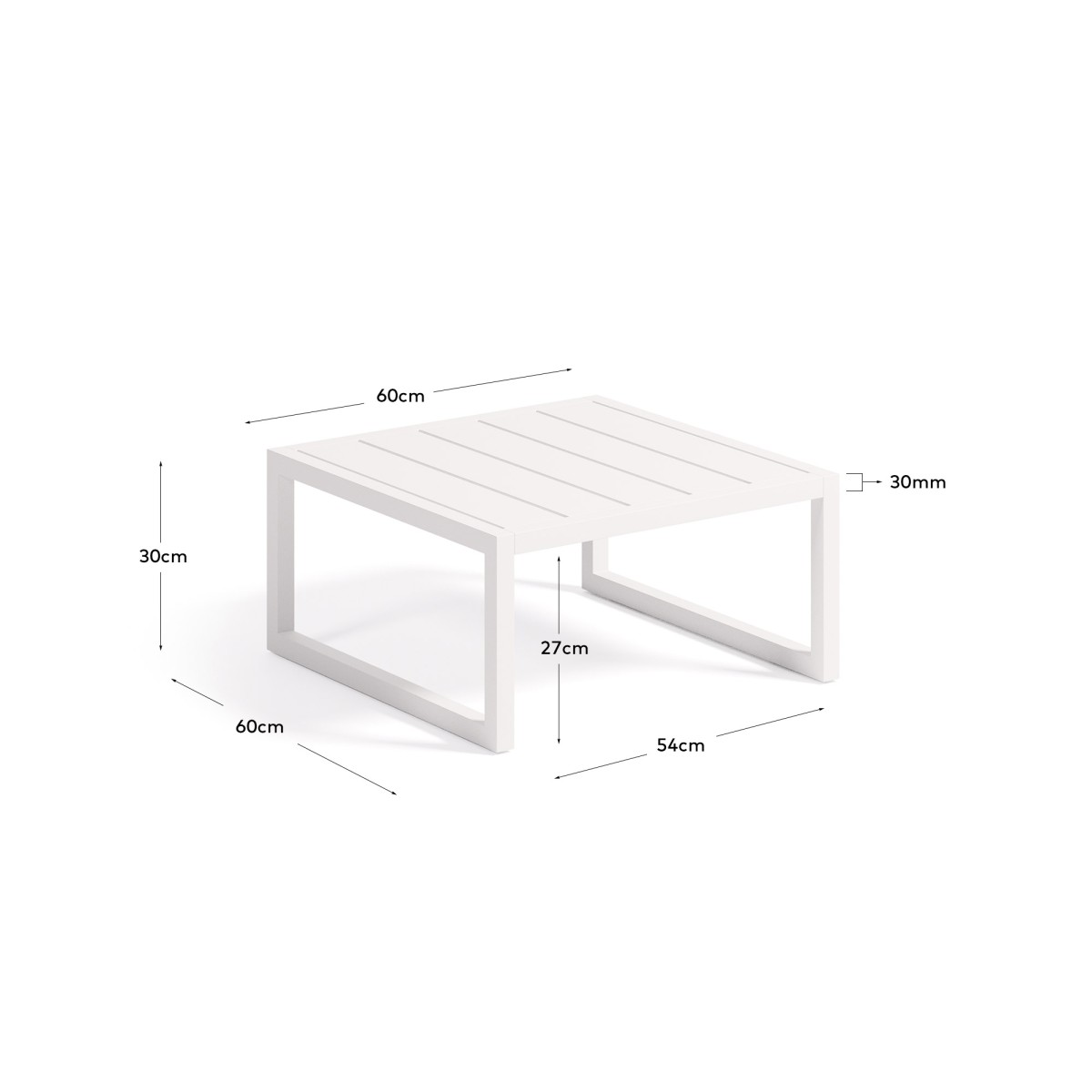 Comova Столик для улицы из белого алюминия 60 x 60 см