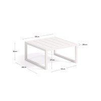 Comova Столик для улицы из белого алюминия 60 x 60 см