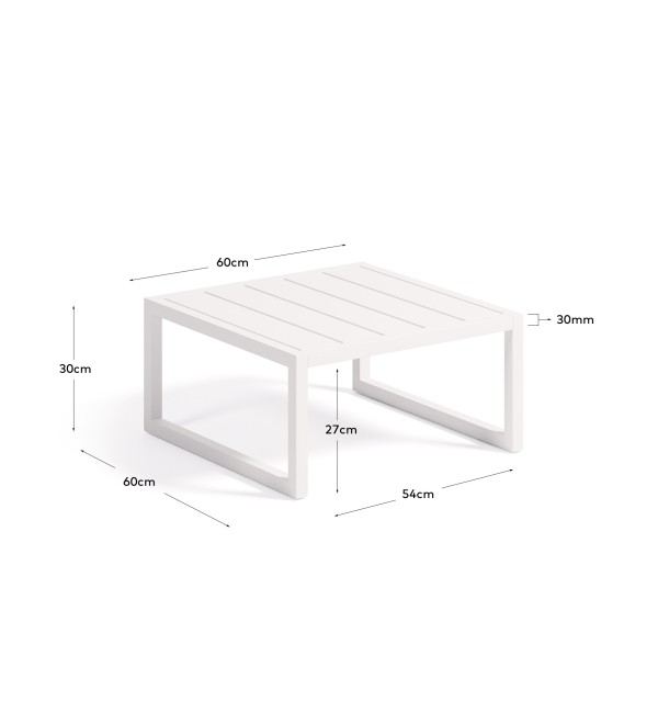 Comova Столик для улицы из белого алюминия 60 x 60 см