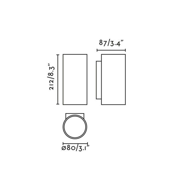 KOV 2L Настенный светильник круглый черный LED 2x6W 2700K 23°/34°