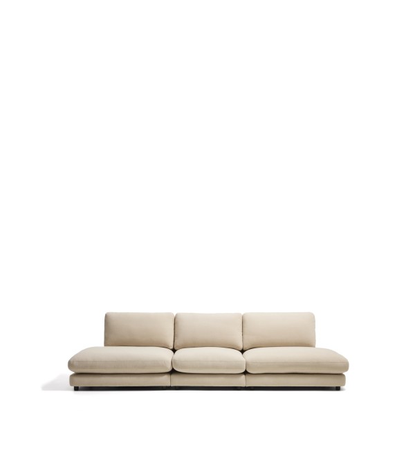 4-местный модульный диван Gala из шенилла бежевого цвета, 330 см