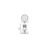 Встраиваемый светильник TULIPA DOWN SIM IP65 15W белый 36° 3000K CRI90 TRIAC