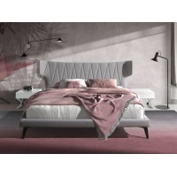 Кровать 7160/GC1801 из светло-серой ткани 180x200