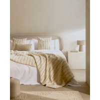 Octavia Кровать из ясеневой фанеры с белым мягким изголовьем 160 x 200 см