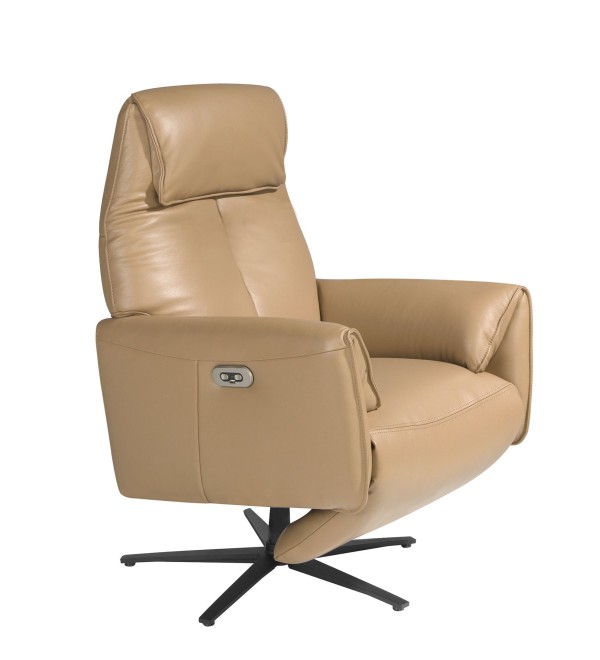 Вращающееся кресло Double Relax/ 5086 с кожаной обивкой