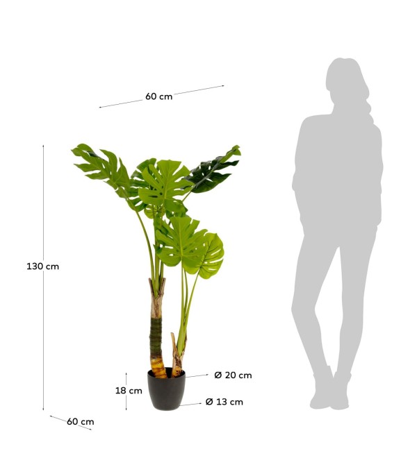 Flower Искусственная монстера в горшке из цемента 130 см