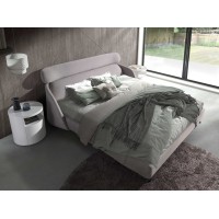 Кровать 7161/GC1725 из светло-серой ткани 180 x 200 см