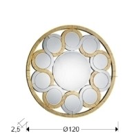 Зеркало Zendaya золотое 120Ø