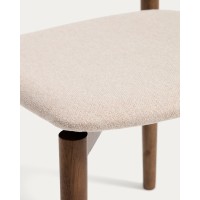 Стул Evera из дубового шпона с отделкой под орех и коричневой синелью