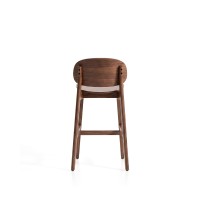 Полубарный стул Ludara из дубового шпона с отделкой под орех, 65 см