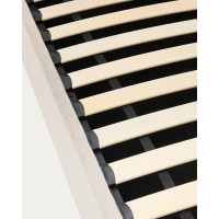 Кровать Nahiri бежевого цвета из шенилла с ящиком для хранения 180 x 200 см