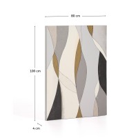 Абстрактный холст Marvilo серо-горчичного цвета 80 x 100 см