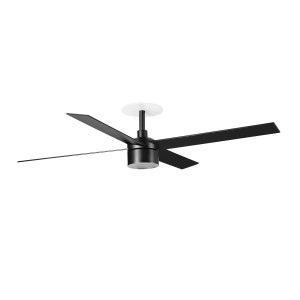 Потолочный вентилятор встроенный RUDDER TEK L 4 Ш1320 NE 4P черный 2700K TUYA