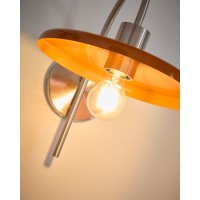 Настенный светильник Nuvira из светло-серого металла с оранжевым абажуром