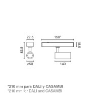 Трековый светильник NESO SLIM HOLE-10W 3000K 36 GRADOS черный CASAMBI