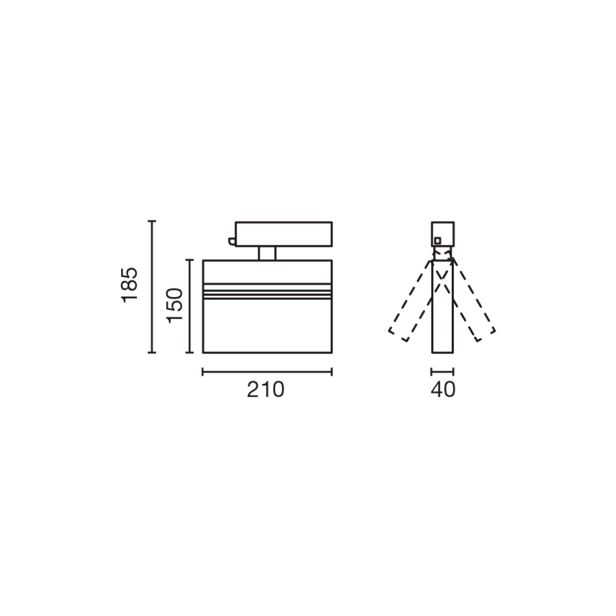 Трековый светильник BLIT 210mm черный 20W 2700K CRI90