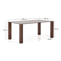 Стол Adularia из коричневого закаленного стекла 160 x 90 см