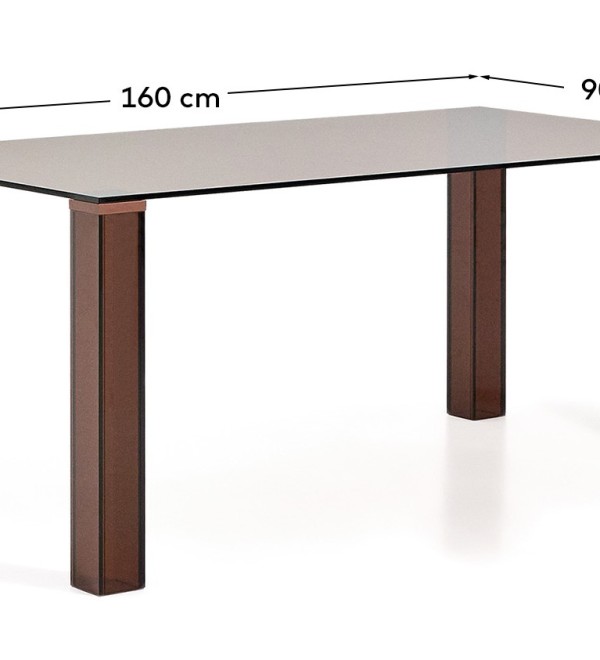 Стол Adularia из коричневого закаленного стекла 160 x 90 см