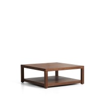 Приставной столик Norani из массива акации с отделкой шпоном акации, 90 x 90 см